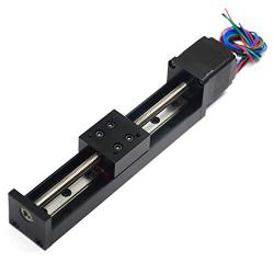 Zeberoxyz 1PCS Mini Linear Rail Guide Slide Actuator T6x1 Lead Screw with NEMA11 Stepper Motor,100mm Effective Stroke Length for DIY CNC Router Parts X Y Z Linear (Size:100mm)