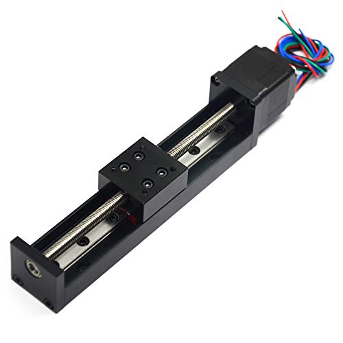 Zeberoxyz 1PCS Mini Linear Rail Guide Slide Actuator T6x1 Lead Screw with NEMA11 Stepper Motor,100mm Effective Stroke Length for DIY CNC Router Parts X Y Z Linear (Size:100mm)