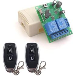 DieseRC DC 12V 24V 30V Secure Remote Control Switch Universal Wireless 433Mhz rf 10A Relay Receiver Board with 2 Transmitter Key fobs for Motor Light Gate Door DIY Wireless Controller