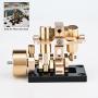 DjuiinoStar 2-Cylinder Mini Steam Engine for 40cm Miniature Retro Steamboat, 3000RPM at 0.4MPA, Double Cylinder Swing Engine, Fancy Engine Model for DIY (with No Boiler)