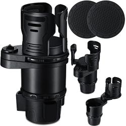 Car Cup Holder Adjustable Automotive Cup Holders 2 in 1 Multifunctional Cup Holder Extender Adapter Vehicle Mounted Cup Drink Holder with 2 Car Cup Holder Insert (Dark Black)