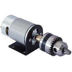 BEMONOC DC 12V Lathe Press 550 Motor With Miniature Hand Drill Chuck and Mounting Bracket 555 DC Brush Motor 18000Rpm For DIY Assembly
