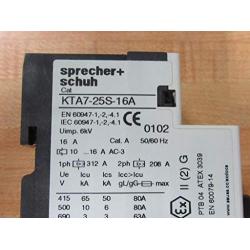SPRECHER & SCHUH KTA7-25S-16A 10-16AMP, Motor Protect, MOUNTS to DIN Rail, HAS Rotary ON/Off Handle, Circuit Breaker, 3P, Standard Interrupting Capacity, 690VAC, Phase Loss/Overload Protection