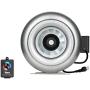 iPower 10 Inch Inline Duct, 862 CFM Fan with Variable Speed Controller, for Hydroponics/Grow Tent/Indoor Garden Ventilation, 10