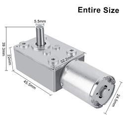 DC 12V Worm Gear Motor Reduction Electric Motor Reversible High Torque Turbo Electric Geared Gear Box with Self Lock Design(62RPM)