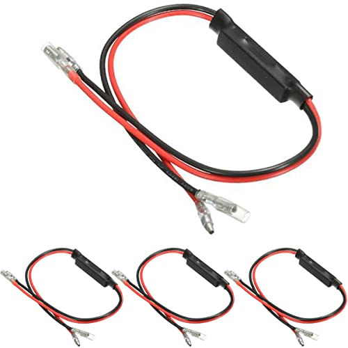 DKARDU Motorcycle Resistor LED Flasher Turn Signal LED Load Resistor, 4 PCS 12V in-line LED Turn Signal Indicator Adaptor Fix Error Flash Controller for Motorcycle Motorbike Scooter