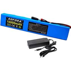 Jieoto 36V E-Bike Lithium Battery Pack 14AH Li-ion Battery with 2A Charger and 20A BMS for Electric Folding Bicycles Scooter Electric Tools Tricycles 200W 250W 350W 500W 750W Motor