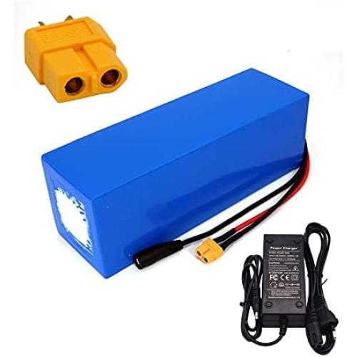 Wnicek 36V 12Ah 10S 4P E-Bike Lithium Battery Pack for 750W 500W 350W 250W 200W Motor for Electric Tricycles Electric Tools Power Wheelchairs Electric Scooters with Charger