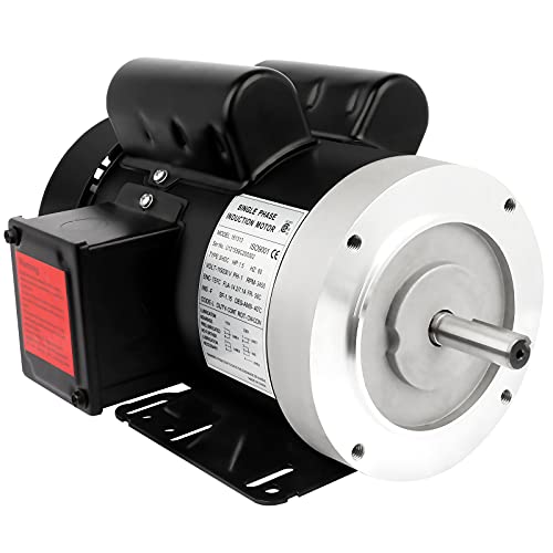 1.5HP Electric Motor 3450RPM Reversible Single Phase 56C Frame General Purpose Motor for Agricultural Machinery General Equipment 5/8