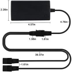 Falamiao 40 Inches 2 Pin Splitter Lead Y Power Cable 2 Motors to 1 Power Supply for Limoss Lazboy Electric Recliner Okin Lift Chair
