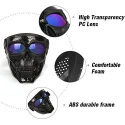 PiscatorZone Motorcycle Goggles Skull Face Mask Paintball Ski&Riding Halloween