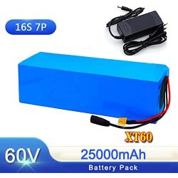Wnicek 60V 20AH E-Bike Battery 60V 25000mAh Lithium-ion Battery Pack with Charger Fit for 1500W 1200W 1000W 750W 500W 350W 250W E-Bike Motorcycles Tricycles Motor