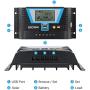 Solar Controller 80A, 12V 24V 36V 48V Auto Dual USB Output Charge Controller Fit for Lithium/Lead-Acid Battery Regulator