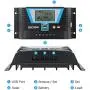 Solar Controller 80A, 12V 24V 36V 48V Auto Dual USB Output Charge Controller Fit for Lithium/Lead-Acid Battery Regulator