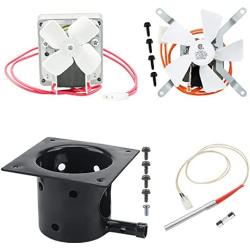 Unidanho Fire Burn Pot and Hot Rod Ignitor,Auger Motor,Grill Induction Fan Kit,Replacement Parts with Screws and Fuse for Pit Boss and Traeger Wood Pellet Grill