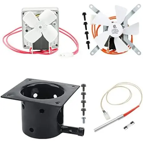 Unidanho Fire Burn Pot and Hot Rod Ignitor,Auger Motor,Grill Induction Fan Kit,Replacement Parts with Screws and Fuse for Pit Boss and Traeger Wood Pellet Grill