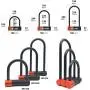 KRASER KR120S Anti-Theft U Lock Diameter 18 mm Homologated SRA Approved Heavy Duty Motorcycle Scooter Bicycle Lock Bike Lock With Key 120 x 125 Black and Orange