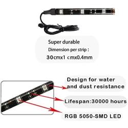 NBWDY 2Pcs 3-5050-SMD Flexible Waterproof Motorcycle RGB LED Strips Light Multi-Color Accent Glow Neon Lights Lamp (3LED)