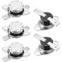 uxcell KSD301 Thermostat 40°C/104°F 10A Normally Closed N.C Adjust Snap Disc Temperature Switch 5pcs