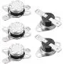 uxcell KSD301 Thermostat 40°C/104°F 10A Normally Closed N.C Adjust Snap Disc Temperature Switch 5pcs