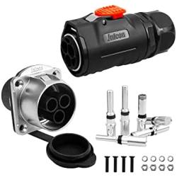 80A Trolling Motor Plug and Receptacle Kit, Waterproof DC Power Connector for Marine Boat, 12/24/36/48V High Amp Rated Plug Receptacle for Trolling Motors