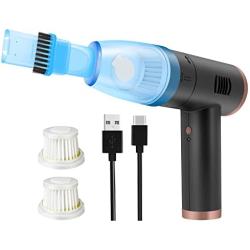 Cordless Air Duster & Vacuum 2 in 1, Powerful 70000RPM, 7500mah, Electric Air Blower Replaces Air Cans , Computer Keyboard Vacuum Cleaners, Portable Compressed Air Duster for Home/Office/Car, Black