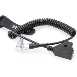 ZBLZGP D-tap to Right Angle 0B 6 Pin Male Power Cable for DJI Wireless Focus Motor (Elbow Coiled Cable)