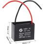 uxcell Ceiling Fan Capacitor CBB61 7uF 450V AC 2 Wires Metallized Polypropylene Film Capacitor 43x32x23mm for Electric Fan Pump Motor Generator 3Pcs