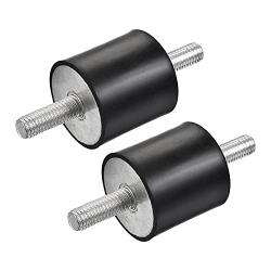 uxcell M10 Rubber Mounts, 2pcs Male/Male Shock Absorber, for Motor Generator Compressor Garage Reverse Pump Impact Air Generator Bobbins, D40mmxH40mm