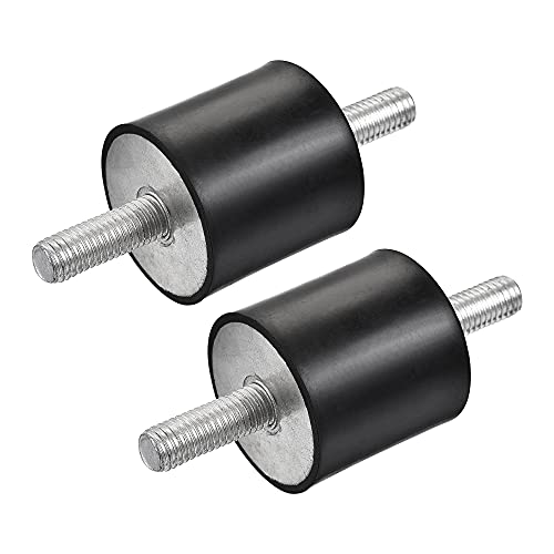 uxcell M10 Rubber Mounts, 2pcs Male/Male Shock Absorber, for Motor Generator Compressor Garage Reverse Pump Impact Air Generator Bobbins, D40mmxH40mm
