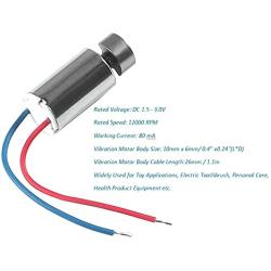 AEDIKO 10pcs DC Coreless Motor 1.5v-3v Waterproof Micro Vibration 12000RPM Mini Vibrating Motor 6mmx10mm for Electric Toothbrush Toys Dental Equipments