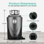 HISSUN Garbage Disposal with Power Cord,1 HP Continuous Feed Kitchen Waste Disposer,Household Food Waste Disposer with Super Quiet Motor & Dishwasher Connection,Gray