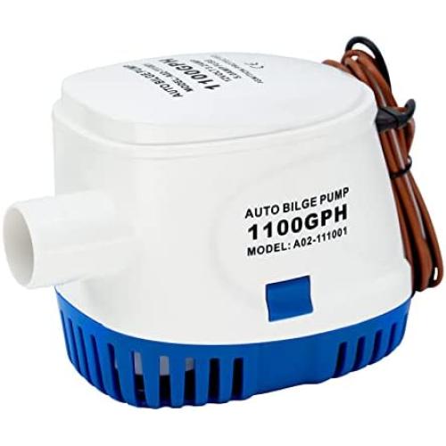 Sanuke Automatic Bilge Pump 12V 1100GPH Submersible Bilge Water Pump with Float Switch Auto Electric Motor Boat Accessories