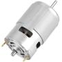 XD-775 DC Motor 12V, High Torque DC Motor High Speed 10000rpm Double Ball Bearing Motor, Low Noise Gear Motor for Small Lathe, Precision Machine Battery Car