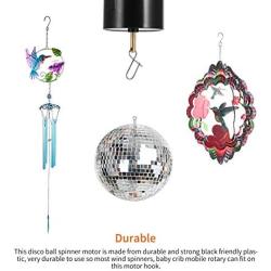 Hanging Black Rotating Motor for Wind Spinner and Wind Chimes Mobile Battery Operated Garden Decor Accessory