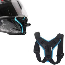 Motorcycle Helmet Chin Strap Mount Non-Slip & Shockproof Design for GoPro Hero 9, 8, 7, 6, 5, 4, Session, 3+, 3, 2, 1, Hero (2018), Fusion, DJI Osmo, Sjcam, Xiaoyi Action Cameras