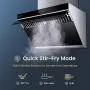 FOTILE JQG7505 30” Under-Cabinet or Wall-Mount Range Hood | Dual DC-Motor | Side Draft Design | Hands Free On and Off | Touchscreen with 4 Speed Level | Modern Kitchen Onyx Black Glass, onxy black