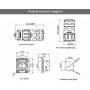 Aviation Connector M20 Plastic Female Plug + Square Male Socket Φ20mm Outdoor Waterproof IP67 Connectors with Cap Panel Mount 3 Pin Gold Plated for Industrial Device Power
