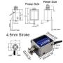2PCS DC12V 42Ω Mini Push Pull Linear Solenoid Electromagnet 4.5mm Stroke Open Frame Actuator Electric DC Magnet Solenoid