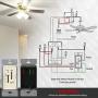 ENERLITES 3 Speed Ceiling Fan Control and LED Dimmer Light Switch, Light and Fan Combination Switch, Single Pole, 2.5A, 300W Incandescent, No Neutral Wire Required, 17001-F3-LA-F, Light Almond