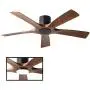 Aviator Smart Indoor and Outdoor 5-Blade Flush Mount Ceiling Fan 54in Matte Black Distressed Koa with Remote Control (Light Kit Sold Separately) works with Alexa, Google Assistant, Samsung Things, and iOS or Android App
