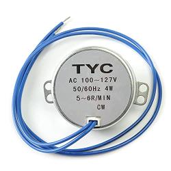 Bettomshin 1Pcs Synchronous Motor AC 110V 5-6RPM Turntable Motor CW Direction 4W TYC-50 Single Flat Shaft