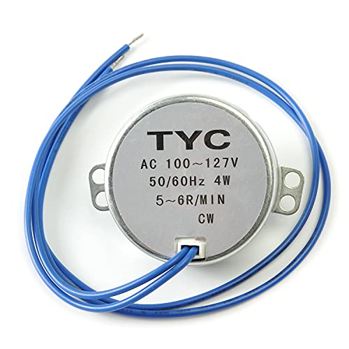 Bettomshin 1Pcs Synchronous Motor AC 110V 5-6RPM Turntable Motor CW Direction 4W TYC-50 Single Flat Shaft