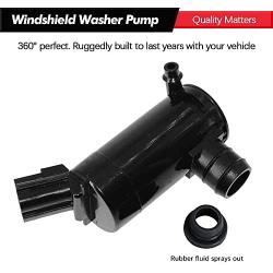 Windshield Washer Pump w/Grommet Replacement for Ford Escape, Focus, F150, F350, Mazda B2300, B2500 Mercury Monterey, Mariner Replaces OEM 7R33-17664-DA, 7L8Z-17664-A, F6SZ-17664-A