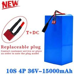 Jieoto 36V E-Bike Battery 13Ah 15Ah 18Ah 18650 Electric Bike Lithium Battery Pack with Charger+ BMS Fit for 250W 350W 450W 500W 750W Motor