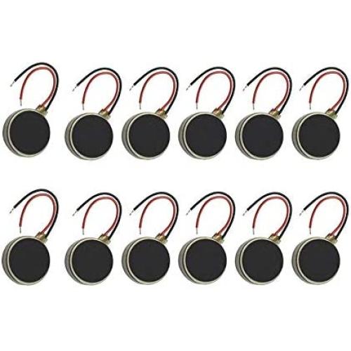 QMseller Cell Phone Vibration Motors DC3V/0.1A 1.5V/0.05A 10x2.7mm Coin Mobile Phone Vibration Motor 12Pcs