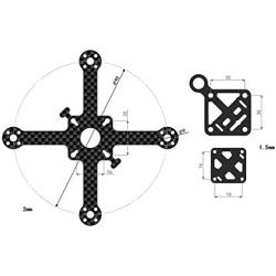 Vehicles-OCS 90mm Micro Carbon Fiber Quadcopter Frame Kit M2 for Mini FPV Racing Drone 1102 1103 1104 Brushless Motors 1616 2020mm FC
