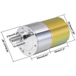 uxcell 24V DC 400 RPM Gear Motor High Torque Electric Reduction Gearbox Eccentric Output Shaft