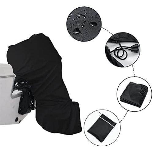 YCHUAN 420D 110cm Boat Full Outboard Engine Motor Cover for 6-15HP Boat Motors Waterproof