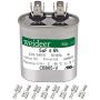 weideer 5 uF ±6% MFD 370/440 VAC CBB65 Oval Run Start Capacitor for Cool or Heat Pump Air Conditione or AC Motor Run and Fan Start,with terminals